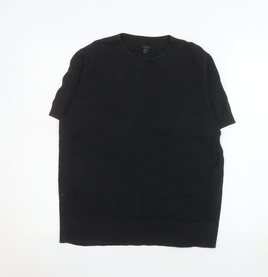 COS Women's Black 100% Cotton Short Sleeve Basic T-Shirt Size 12