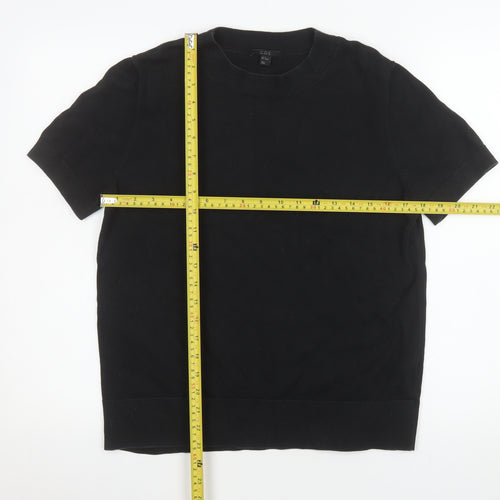 COS Women's Black 100% Cotton Short Sleeve Basic T-Shirt Size 12