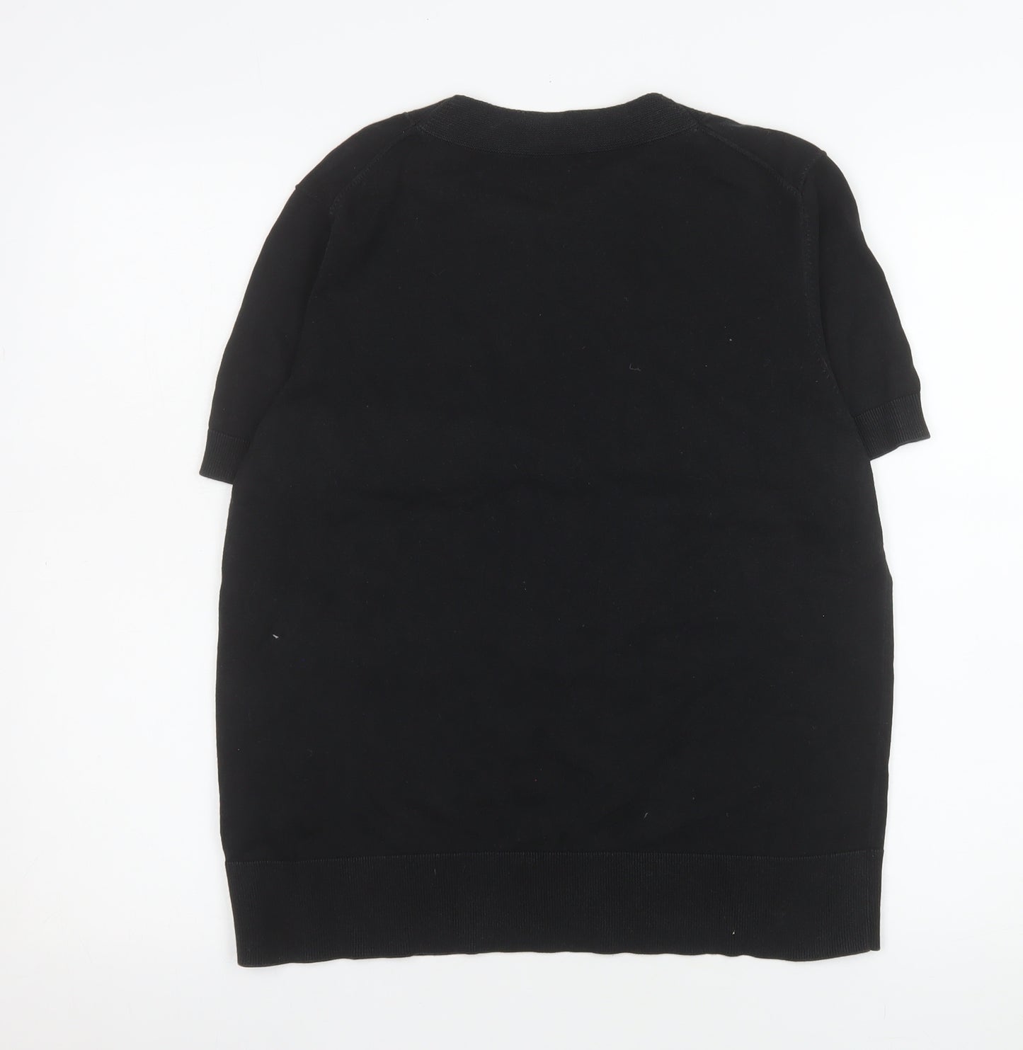 COS Women's Black 100% Cotton Short Sleeve Basic T-Shirt Size 12