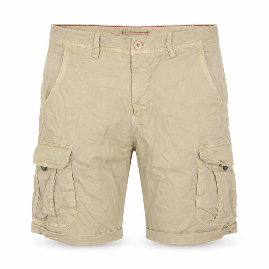 Montezemolo Men's Beige Cotton Cargo Shorts Size 46 Regular Fit