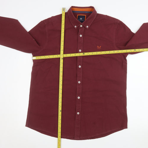 Crew Clothing Company Men's Red Slim Fit Button-Up Shirt XL
