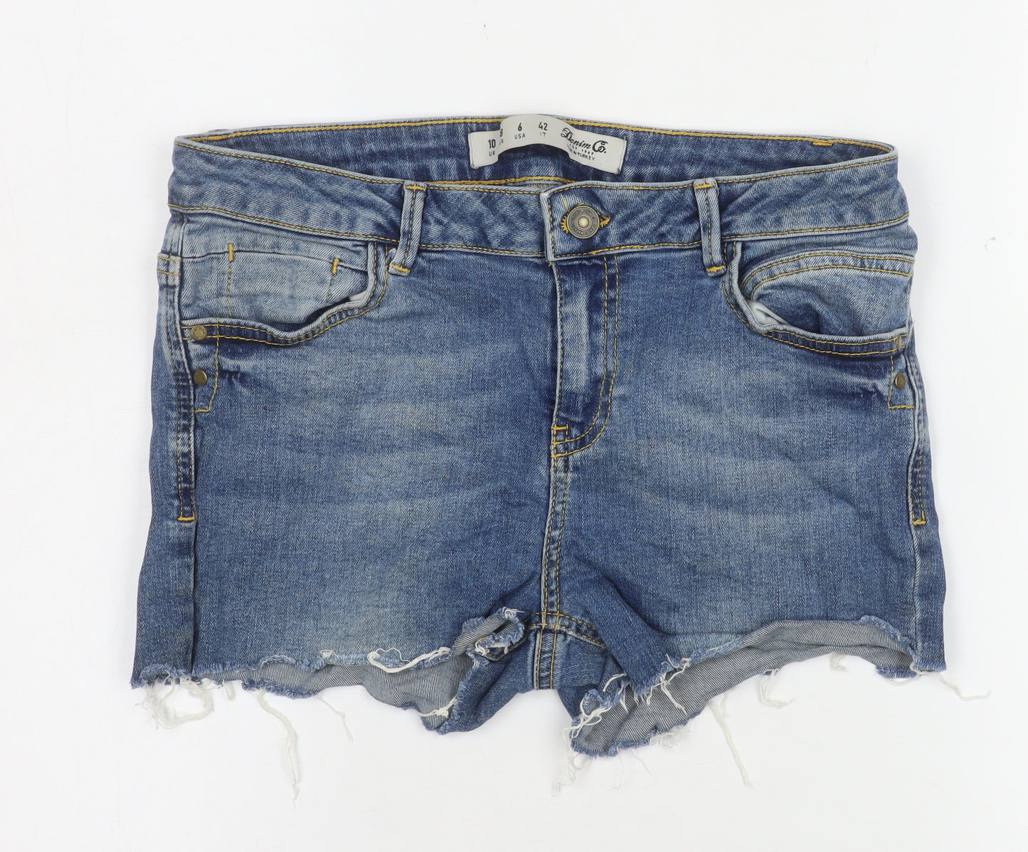 Denim Co Women Blue Cut-Off Denim Shorts Size 10 UK