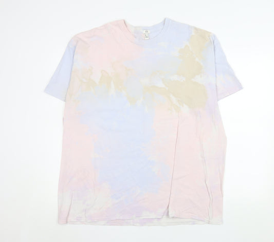 River Island Women's Multicoloured Tie Dye Cotton T-Shirt Size 14