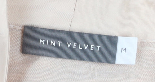 Mint Velvet Women Beige Studded Open Jacket Size M Classic Style