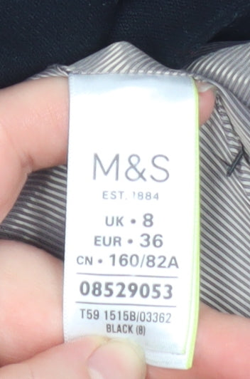 Marks and Spencer Womens Black Suit Jacket Size 8 Single Breasted Classic Blazer