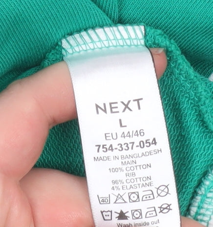 Next Women Green Miami FL Sweatshirt L Cotton Crew Neck Casual