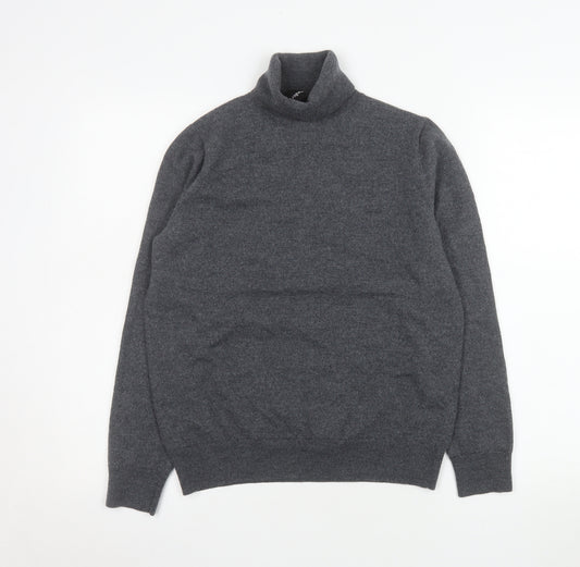 Adolfo Dominguez Men’s Grey Merino Wool Roll Neck Jumper M