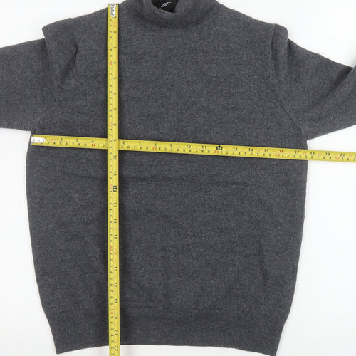 Adolfo Dominguez Men’s Grey Merino Wool Roll Neck Jumper M