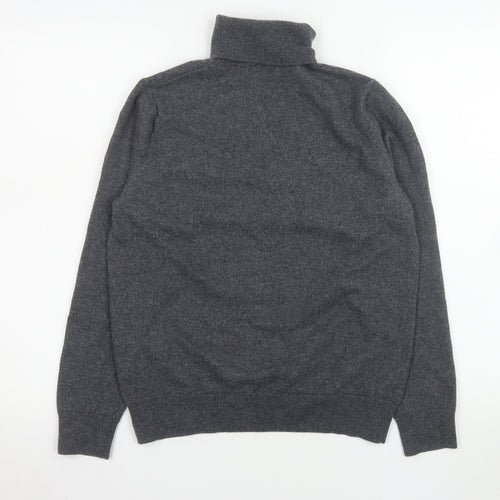 Adolfo Dominguez Men’s Grey Merino Wool Roll Neck Jumper M