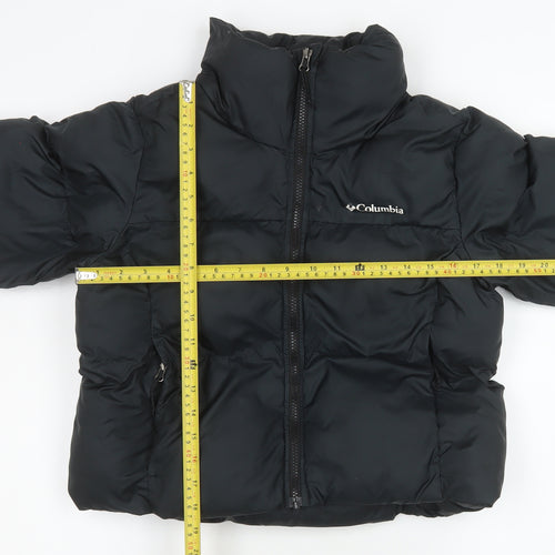 Columbia Womens Black Puffer Jacket S Cropped Insulated Zip