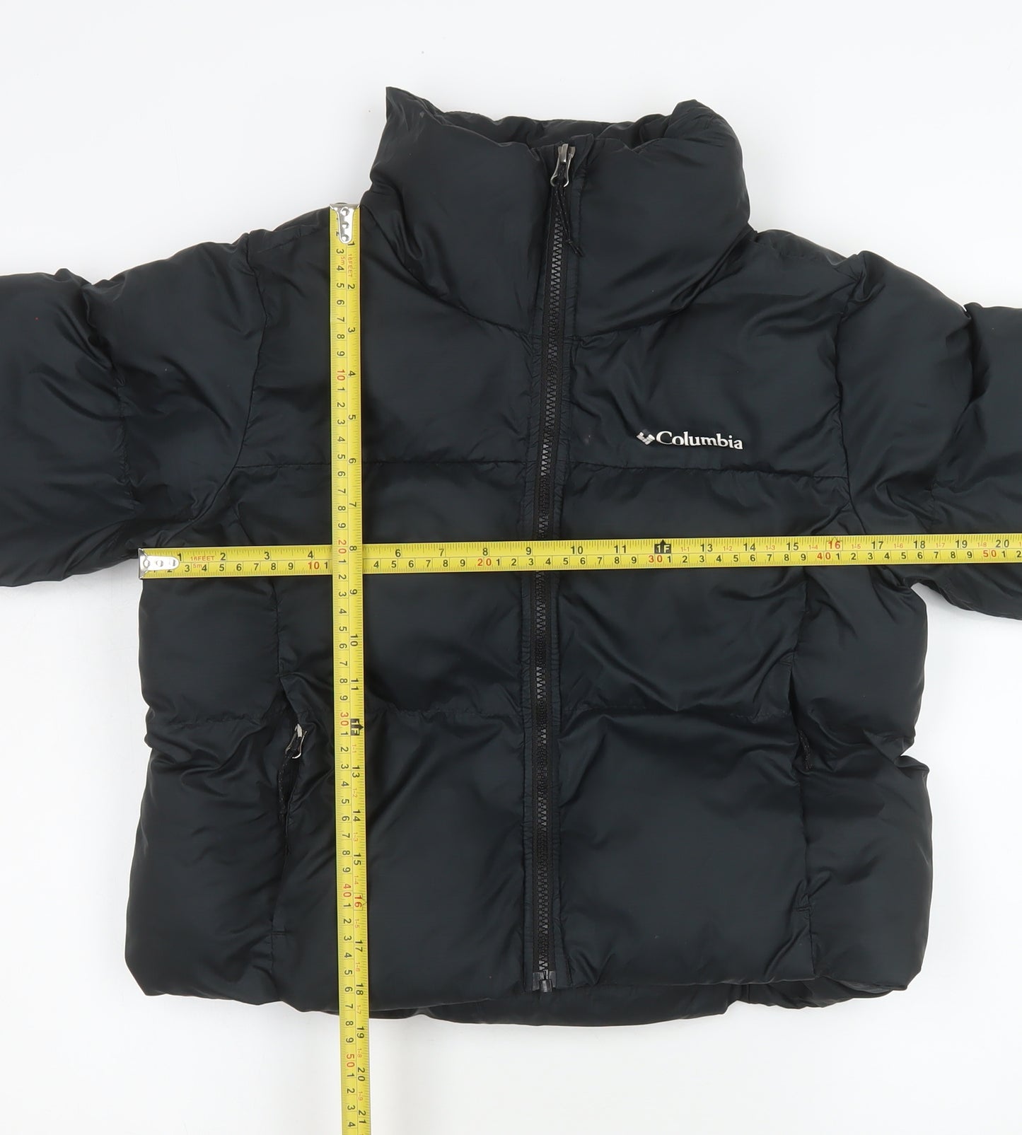 Columbia Womens Black Puffer Jacket S Cropped Insulated Zip