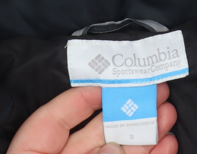Columbia Womens Black Puffer Jacket S Cropped Insulated Zip