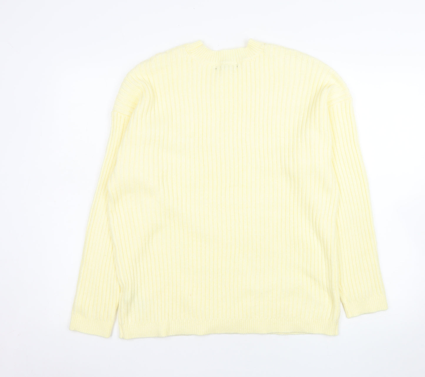 Marks and Spencer Womens Yellow Rib Knit Pullover Jumper L