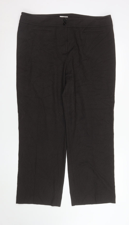 CC Women’s Black Geometric Stretch Dress Pants Size 18