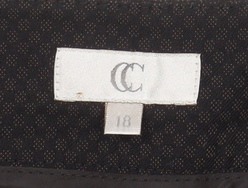 CC Women’s Black Geometric Stretch Dress Pants Size 18