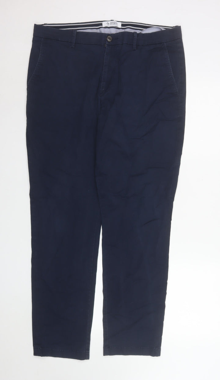 Original Penguin Men's Blue Chino Trousers 36x32 Straight Fit