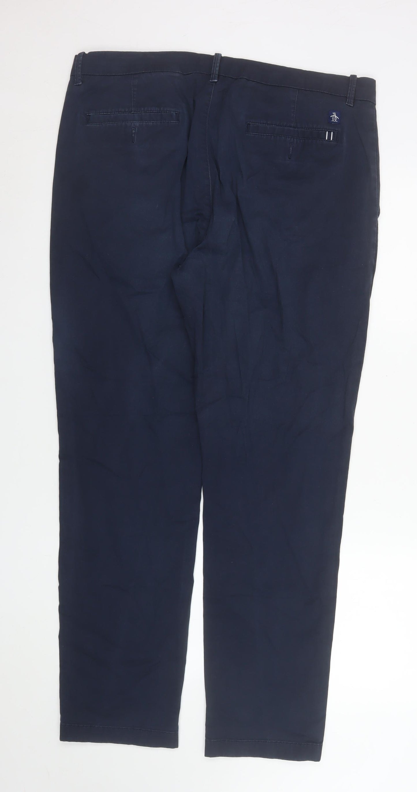 Original Penguin Men's Blue Chino Trousers 36x32 Straight Fit