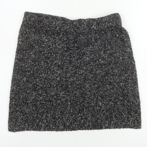 Hush Women Grey Short Wool Blend Knit Mini Skirt S
