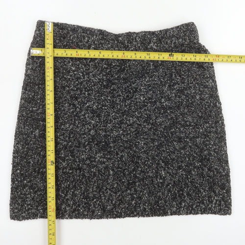 Hush Women Grey Short Wool Blend Knit Mini Skirt S