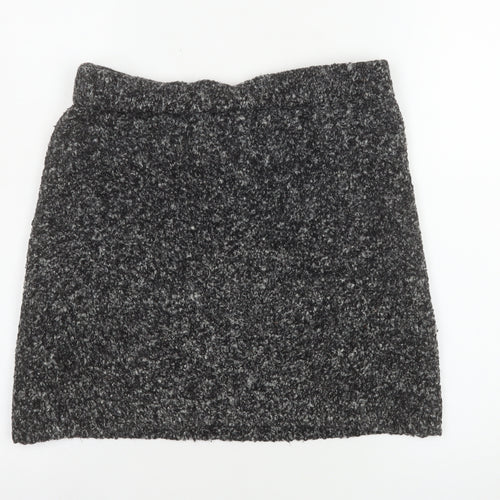 Hush Women Grey Short Wool Blend Knit Mini Skirt S