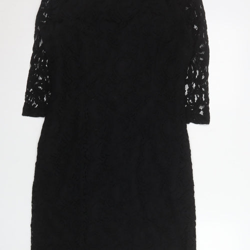 Roman Originals Women’s Black Lace Sheath Dress Size 14 Knee Length