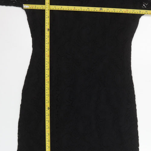 Roman Originals Women’s Black Lace Sheath Dress Size 14 Knee Length