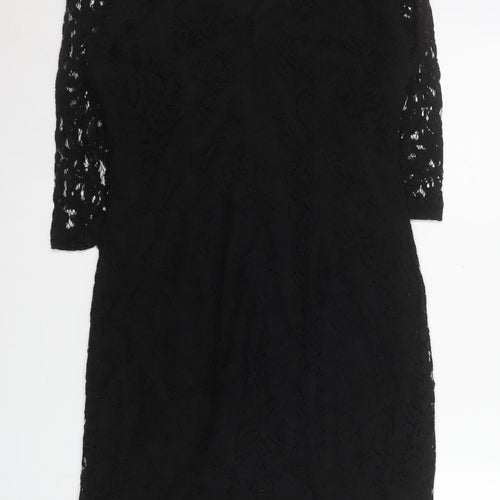 Roman Originals Women’s Black Lace Sheath Dress Size 14 Knee Length