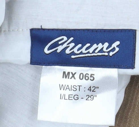 Chums Men's Brown Corduroy Pleated Trousers Size 42W 29L