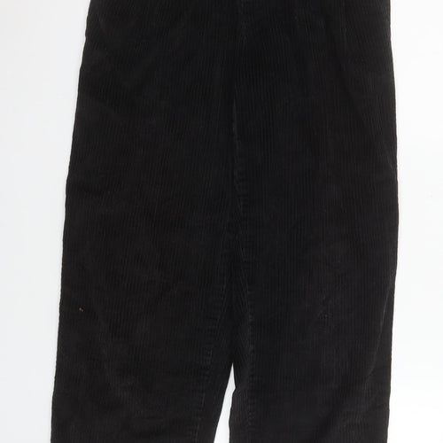 Eddie Bauer Women Black Corduroy High Rise Pleated Trousers Size 6