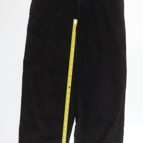 Eddie Bauer Women Black Corduroy High Rise Pleated Trousers Size 6
