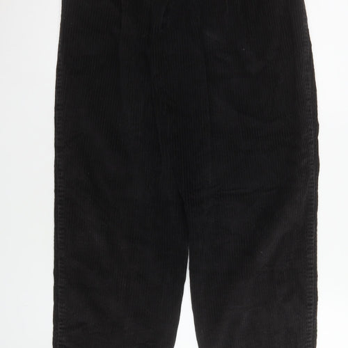 Eddie Bauer Women Black Corduroy High Rise Pleated Trousers Size 6