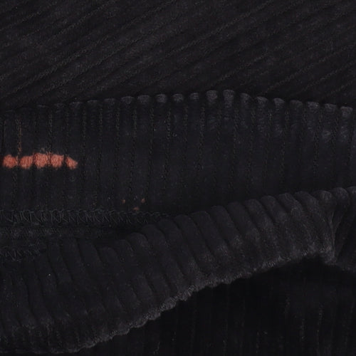 Eddie Bauer Women Black Corduroy High Rise Pleated Trousers Size 6