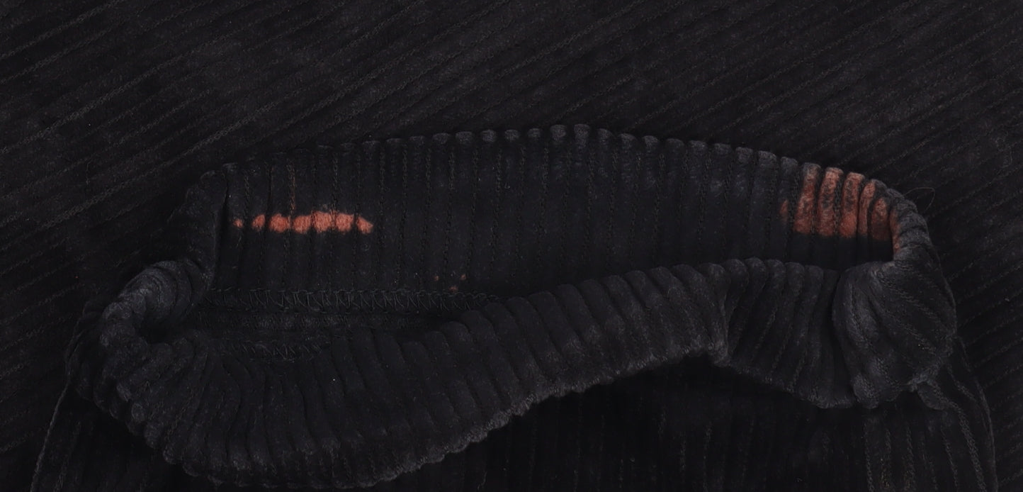 Eddie Bauer Women Black Corduroy High Rise Pleated Trousers Size 6