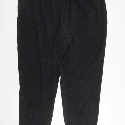 Lands' End Men's Black Corduroy Regular Fit Trousers Size L