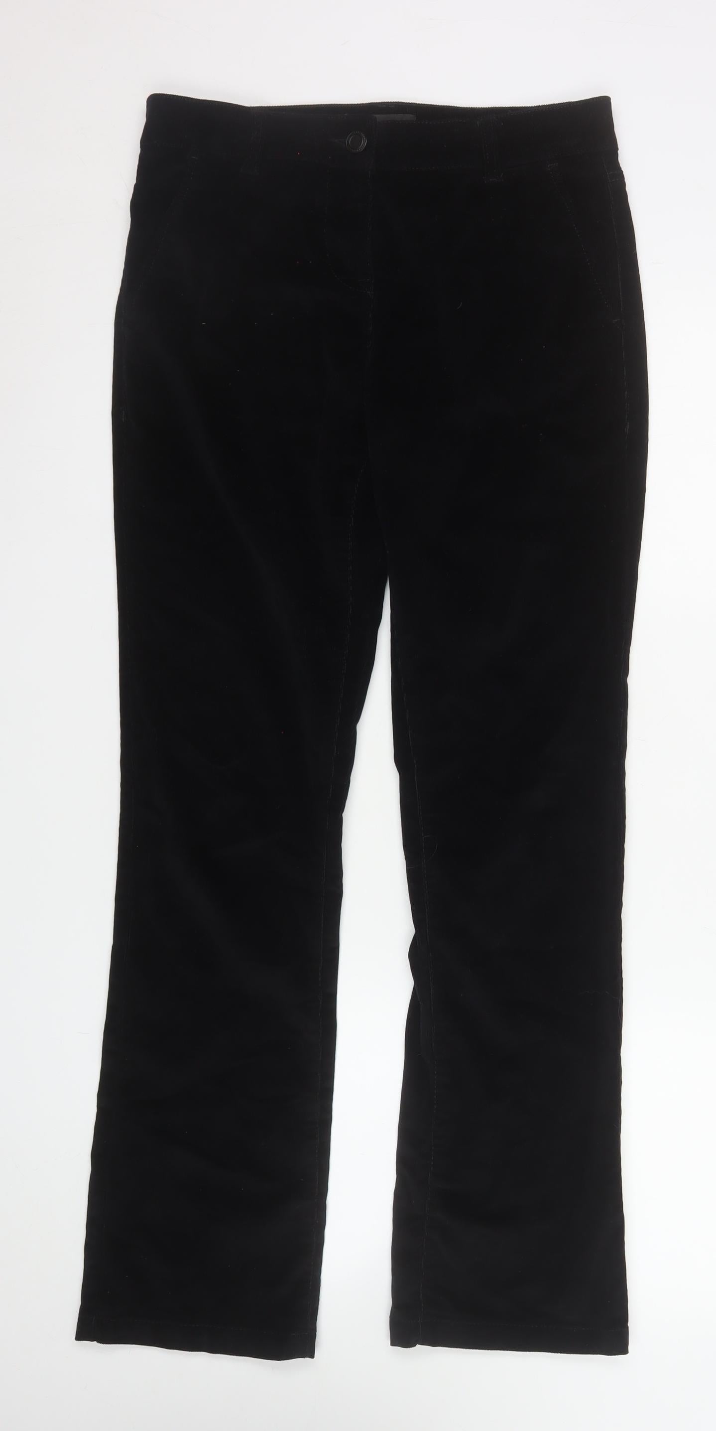 Next Women’s Black Corduroy Stretch Straight Trousers Size 8
