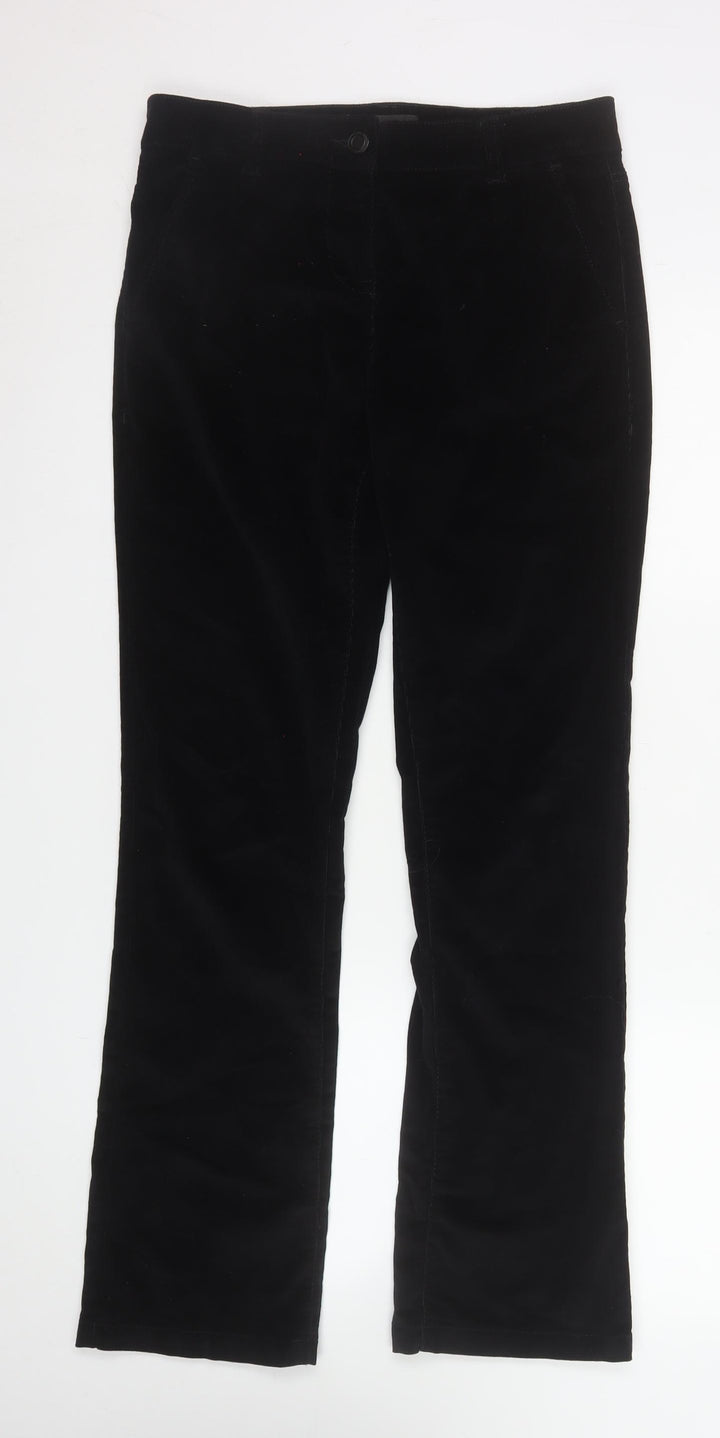 Next Women’s Black Corduroy Stretch Straight Trousers Size 8