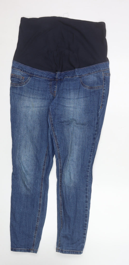 Next Women Blue Maternity Skinny Jeans Size 14 High Rise Denim