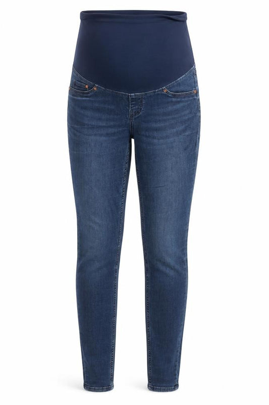 Front view of H&M Women's Blue Maternity Super Skinny Jeans UK 8 High Rise