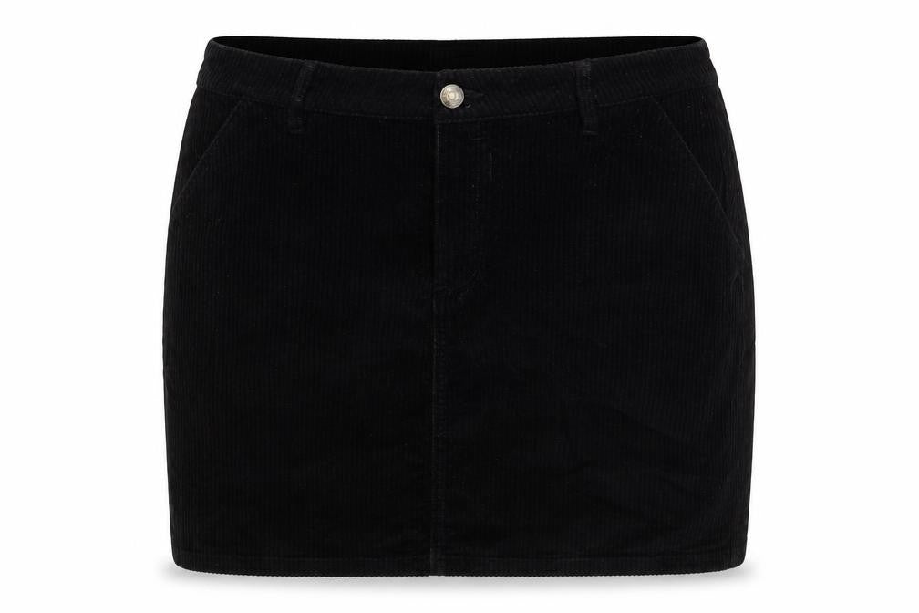 Fat Face Women Black Corduroy Knee Length Pencil Skirt UK 12