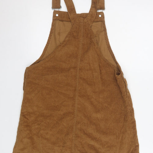 Stradivarius Women Brown Corduroy Dungaree Dress UK 12 Adjustable Strap