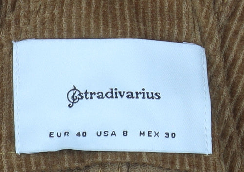 Stradivarius Women Brown Corduroy Dungaree Dress UK 12 Adjustable Strap