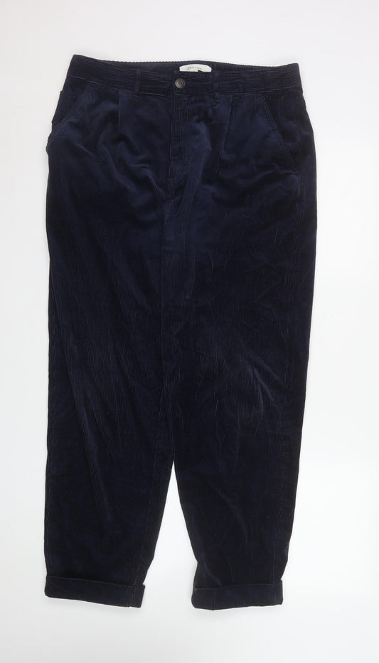 Marks and Spencer Womens Blue Corduroy Chino Trousers Size 12