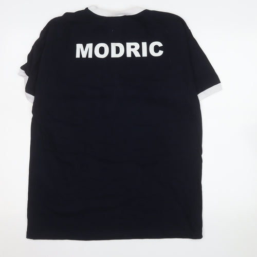 TOFFS Men's Blue Cotton Football T-Shirt Size M Modric Retro Style