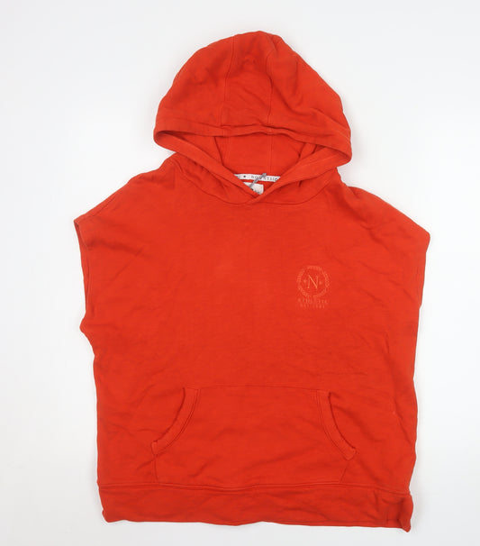 Next Womens Red Sleeveless Pullover Hoodie Size 12 Cotton Casual
