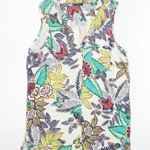 M&Co Women's Multicoloured Floral Viscose Sleeveless Camisole Top Size 10