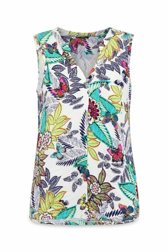M&Co Women's Multicoloured Floral Viscose Sleeveless Camisole Top Size 10