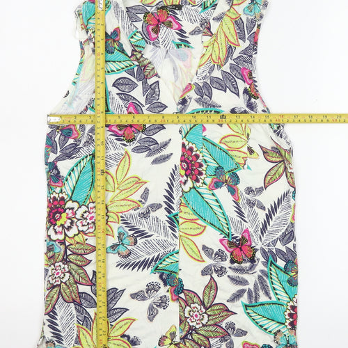 M&Co Women's Multicoloured Floral Viscose Sleeveless Camisole Top Size 10