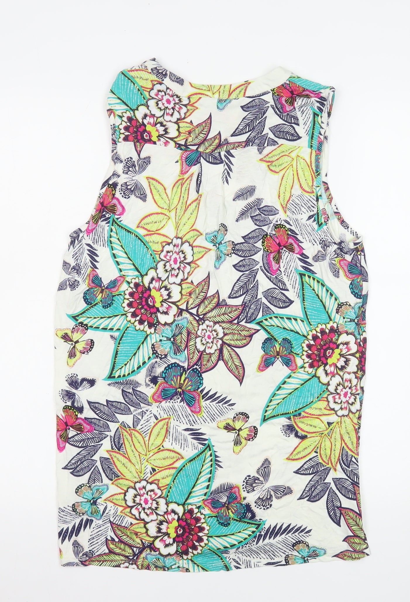 M&Co Women's Multicoloured Floral Viscose Sleeveless Camisole Top Size 10
