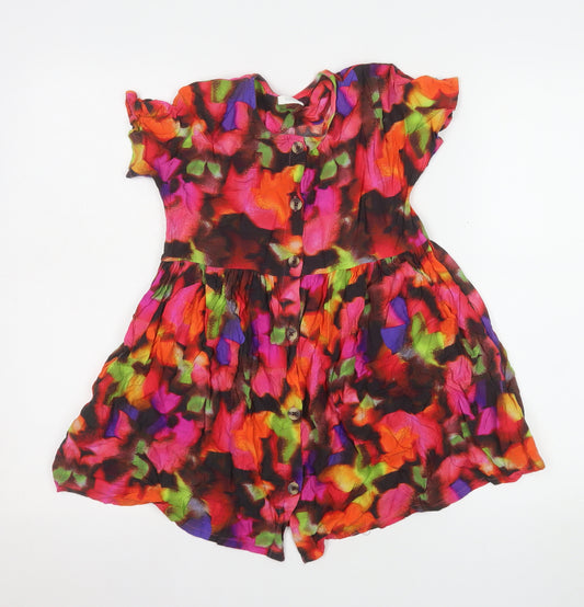 Next Girls Multicoloured Floral A-Line Knee Length Dress 7 Years