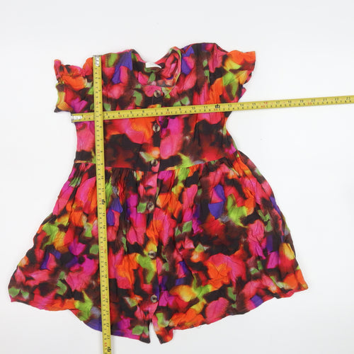 Next Girls Multicoloured Floral A-Line Knee Length Dress 7 Years